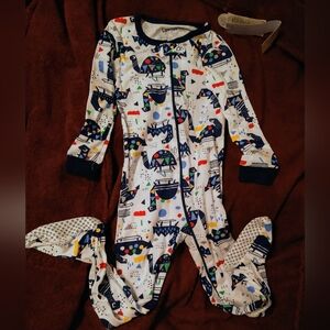 Lamaze Kids Pajama Set - White with Blue and Red Accents